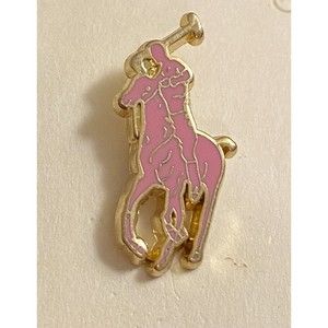 Ralph Lauren Pink Polo Player and Horse Lapel Pin Breast Cancer Awareness